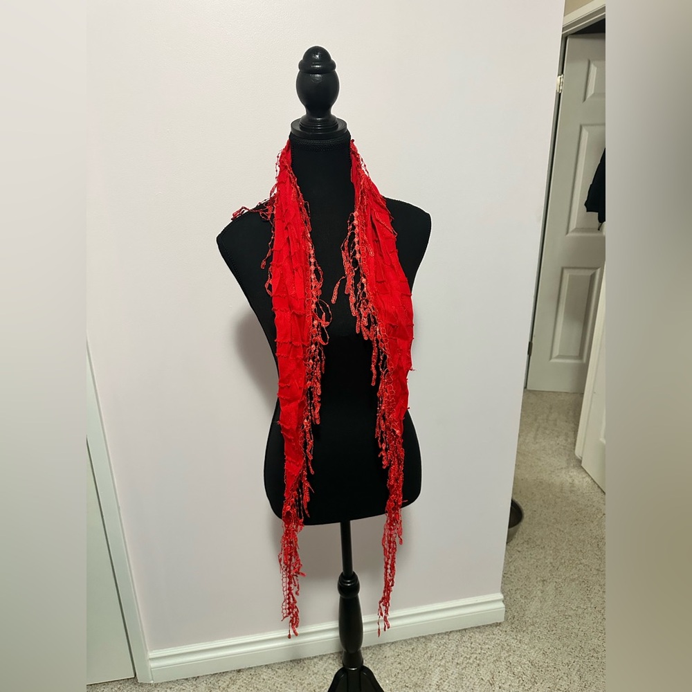 Beautiful women’s red scarf